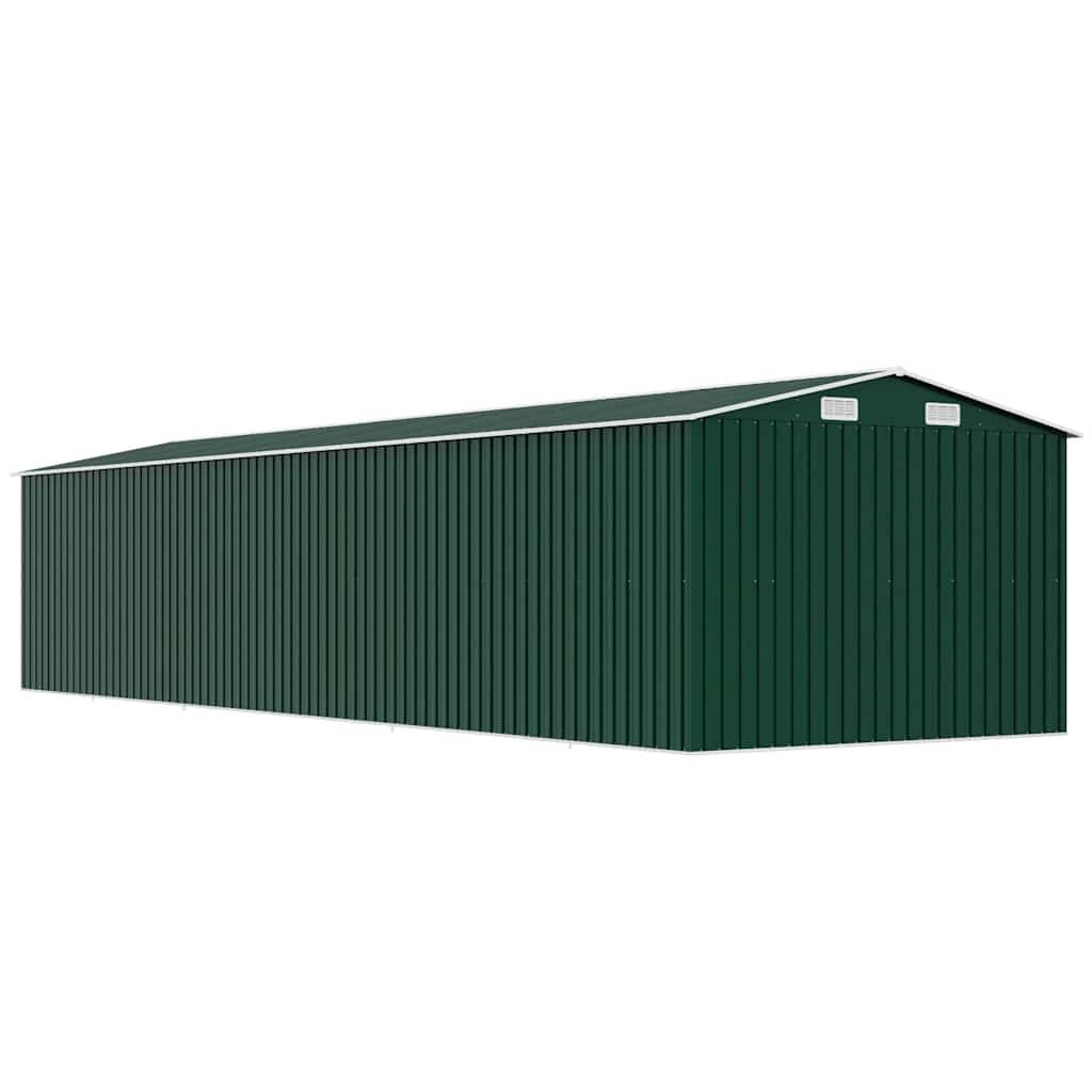 vidaXL Szopa ogrodowa, zielona, 257x779x181 cm, stal galwanizowana