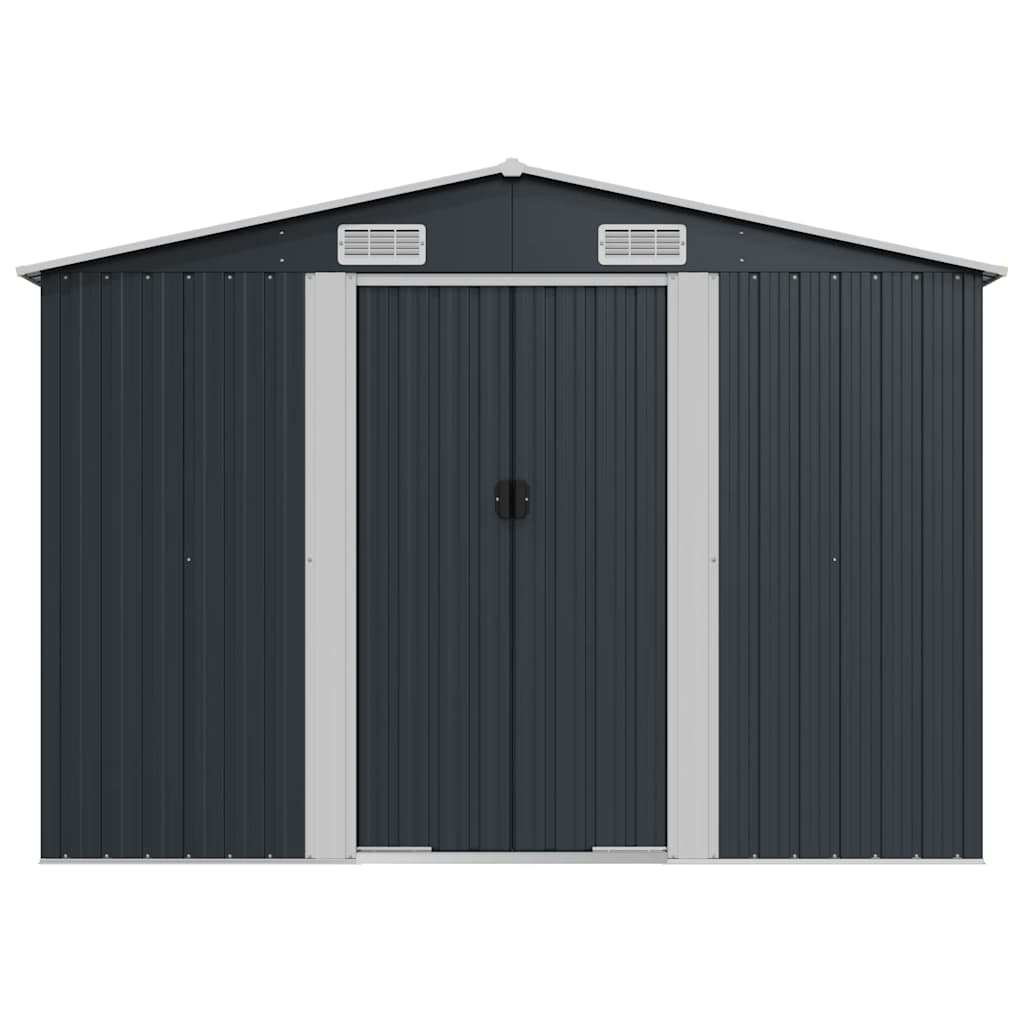 vidaXL Szopa ogrodowa, antracyt, 257x779x181 cm, stal galwanizowana