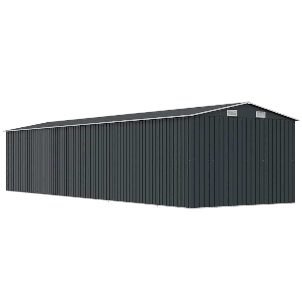 vidaXL Szopa ogrodowa, antracyt, 257x779x181 cm, stal galwanizowana