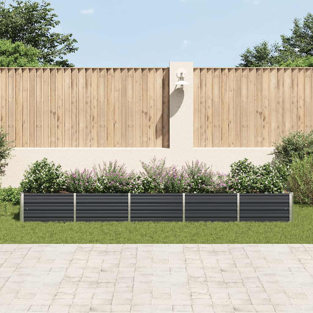 vidaXL Podwyższona donica z galwanizowanej stali 400x80x45 cm antracyt