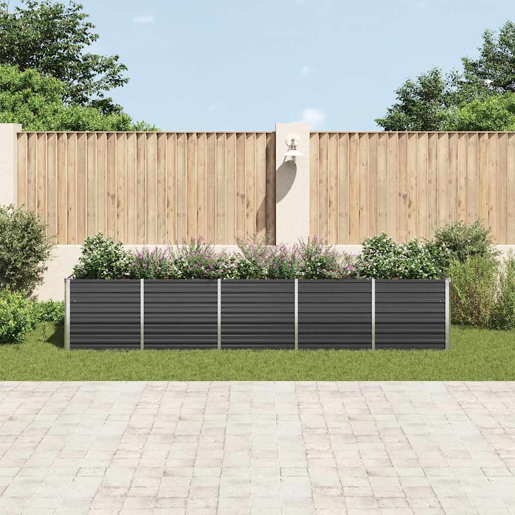 vidaXL Podwyższona donica z galwanizowanej stali 400x80x77 cm antracyt