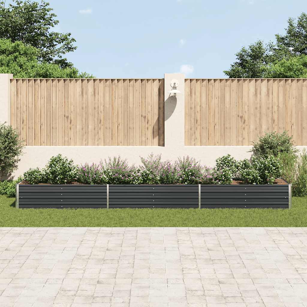 vidaXL Podwyższona donica z galwanizowanej stali 480x80x45 cm antracyt