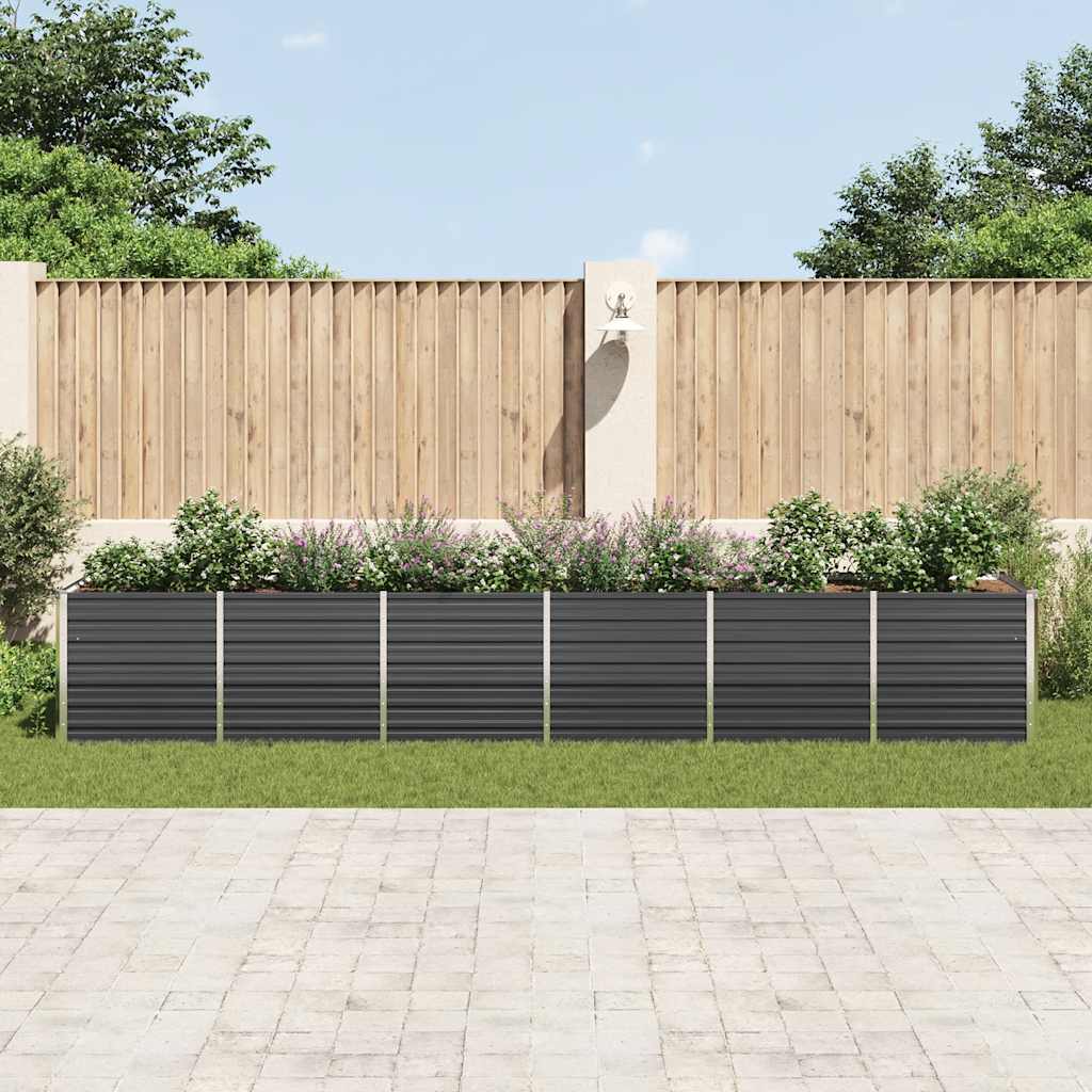 vidaXL Podwyższona donica z galwanizowanej stali 480x80x77 cm antracyt