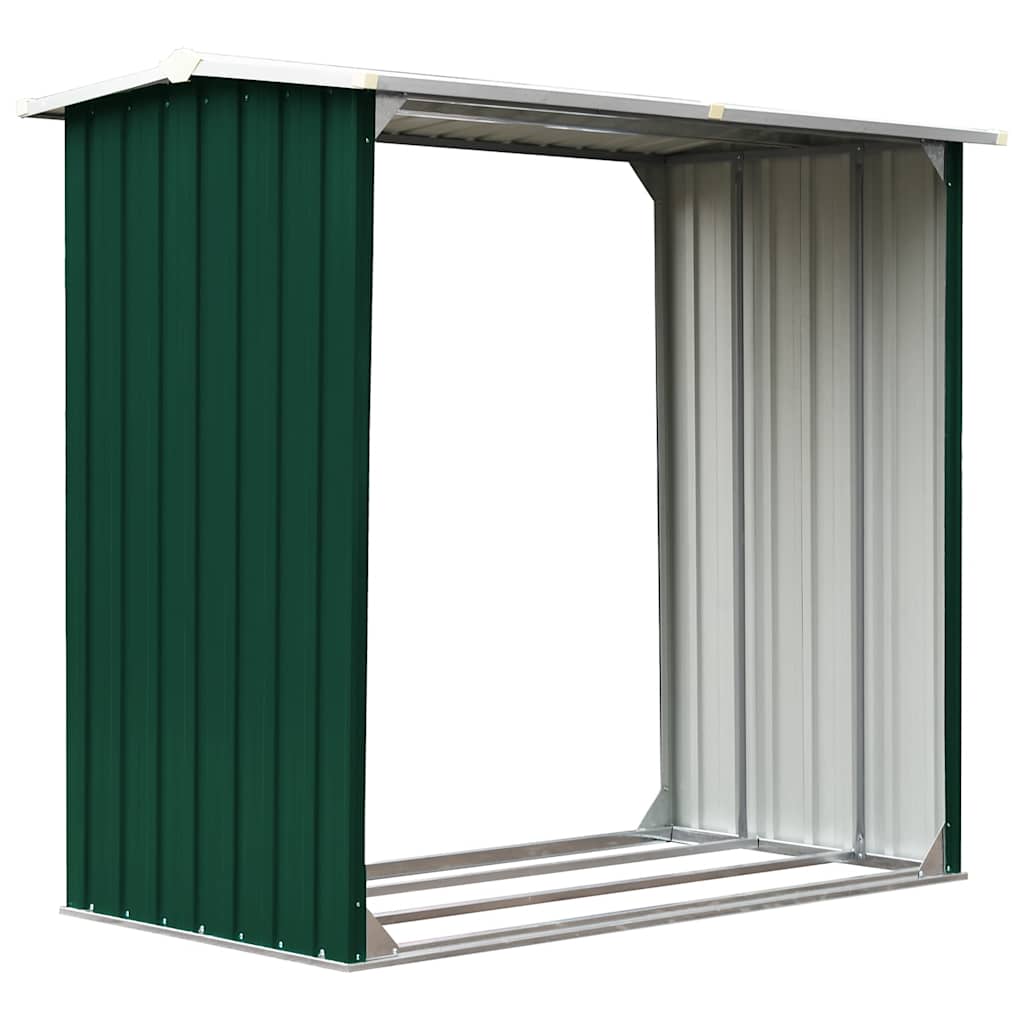 vidaXL Wiata na drewno, stal galwanizowana, 172x91x154 cm, zielona