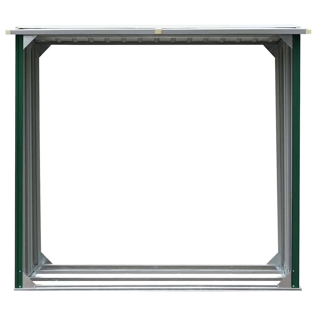 vidaXL Wiata na drewno, stal galwanizowana, 172x91x154 cm, zielona
