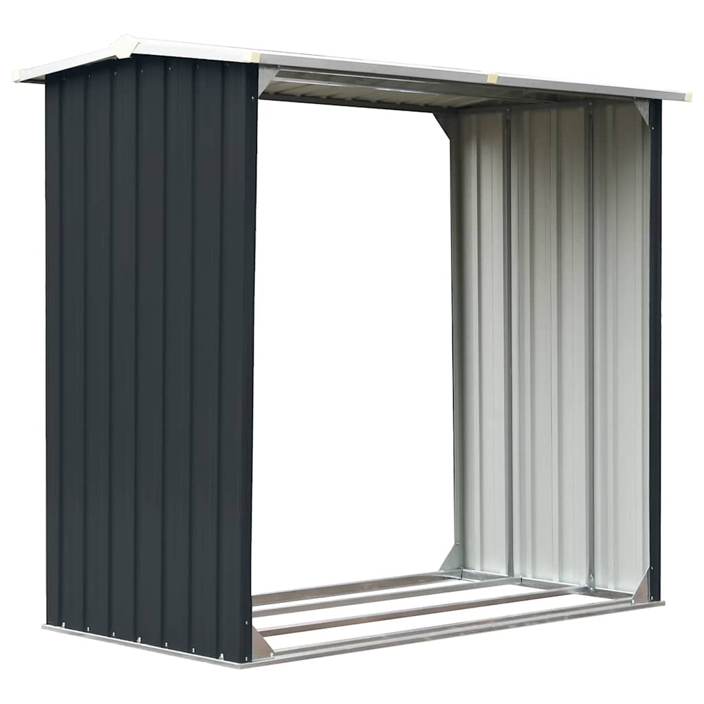 vidaXL Wiata na drewno, stal galwanizowana, 172x91x154 cm, antracyt