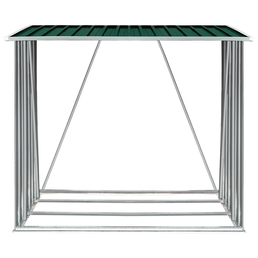 vidaXL Wiata na drewno, stal galwanizowana, 163 x 83 x 154 cm, zielona