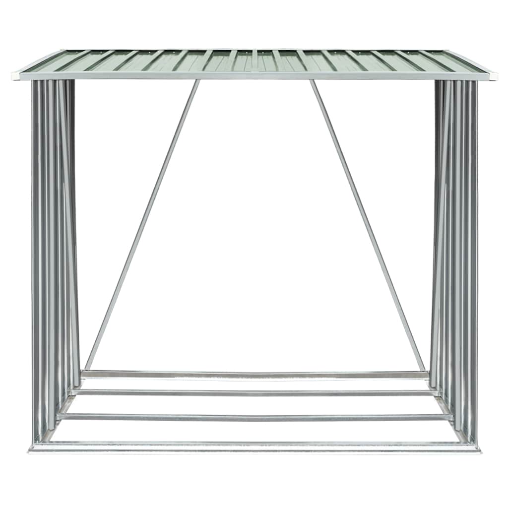 vidaXL Wiata na drewno, stal galwanizowana, 163 x 83 x 154 cm, zielona