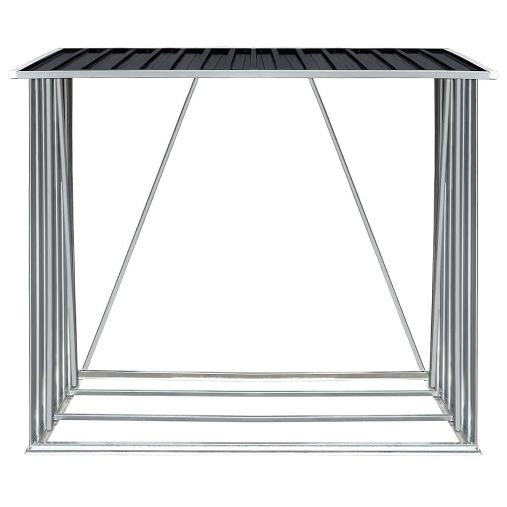 vidaXL Wiata na drewno, stal galwanizowana, 163x83x154 cm, antracytowa