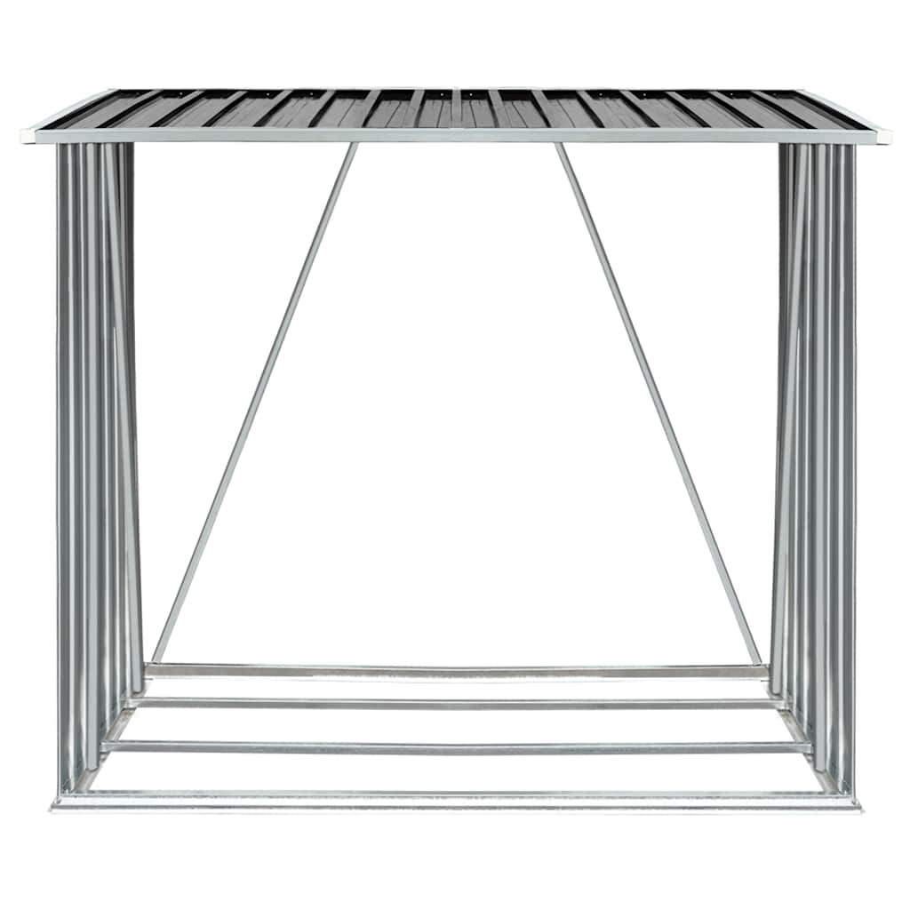 vidaXL Wiata na drewno, stal galwanizowana, 163x83x154 cm, antracytowa