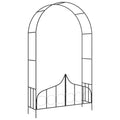 vidaXL Pergola ogrodowa z furtką, czarna, 138x40x238 cm, żelazna