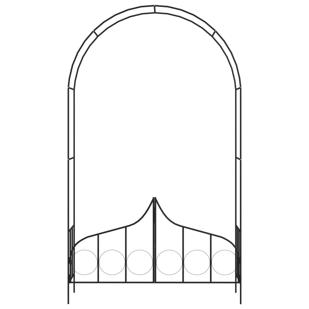 vidaXL Pergola ogrodowa z furtką, czarna, 138x40x238 cm, żelazna