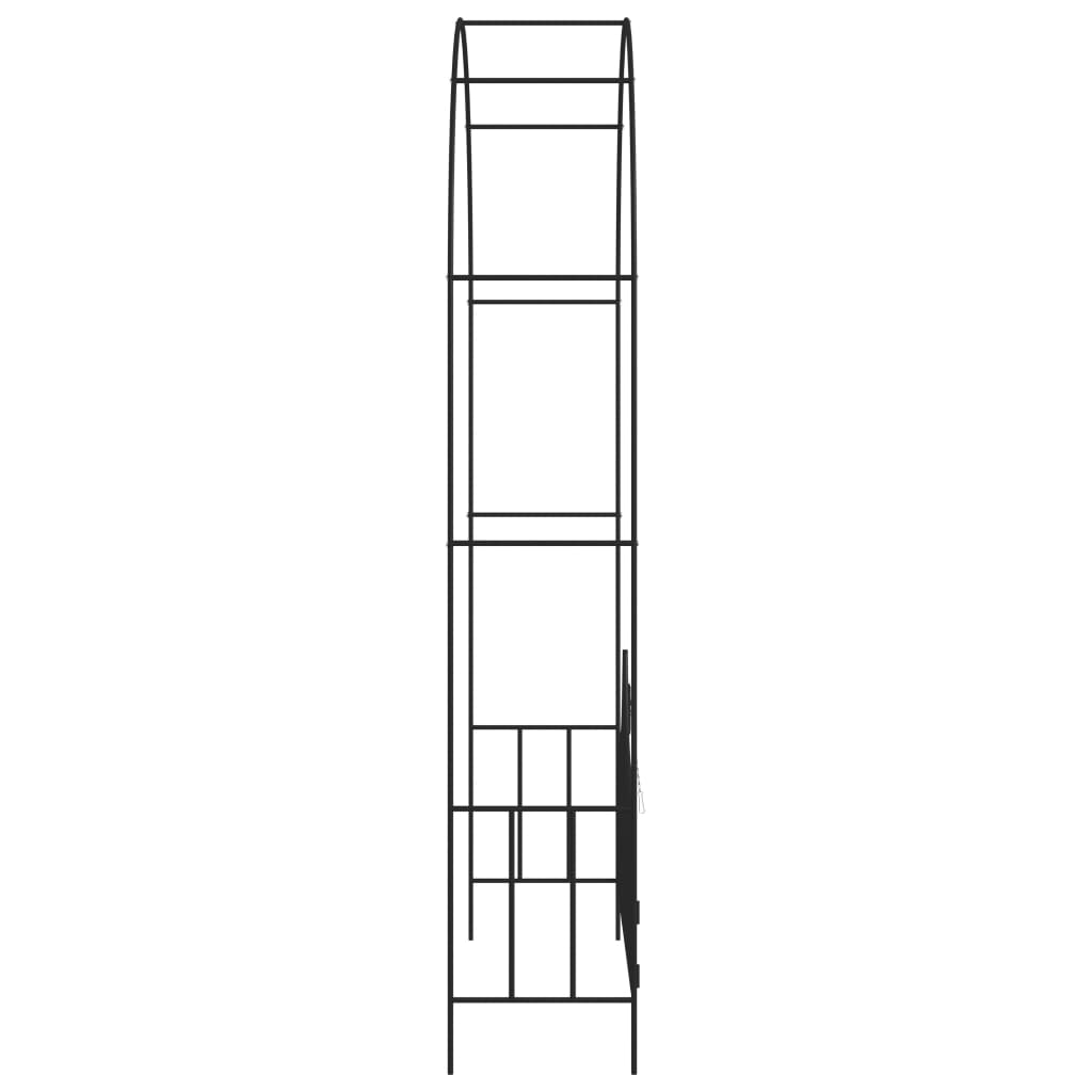 vidaXL Pergola ogrodowa z furtką, czarna, 138x40x238 cm, żelazna