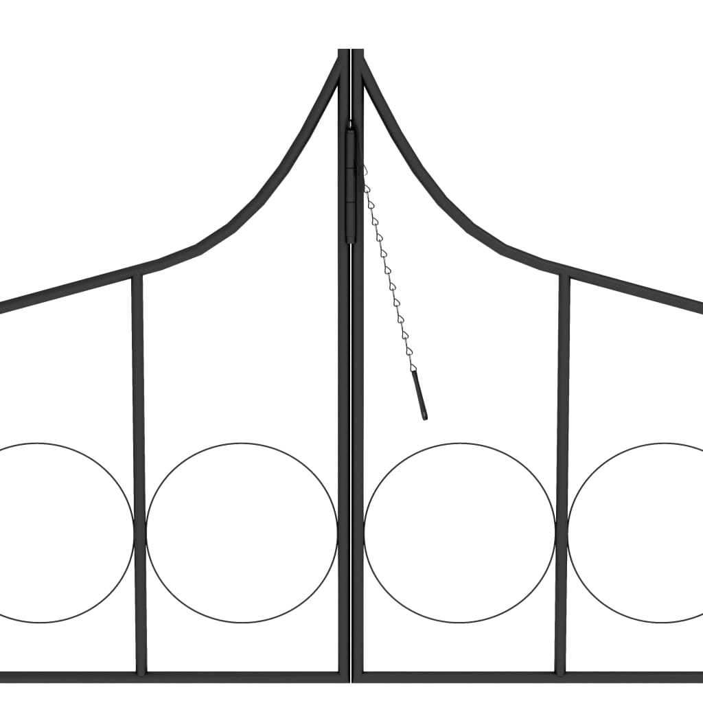 vidaXL Pergola ogrodowa z furtką, czarna, 138x40x238 cm, żelazna