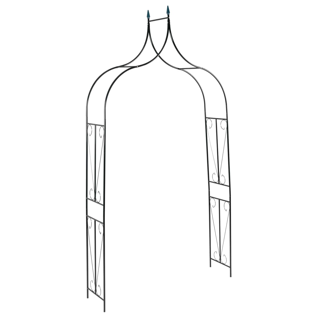 vidaXL Pergola ogrodowa, ciemnozielona, 142x37x275 cm, żelazna