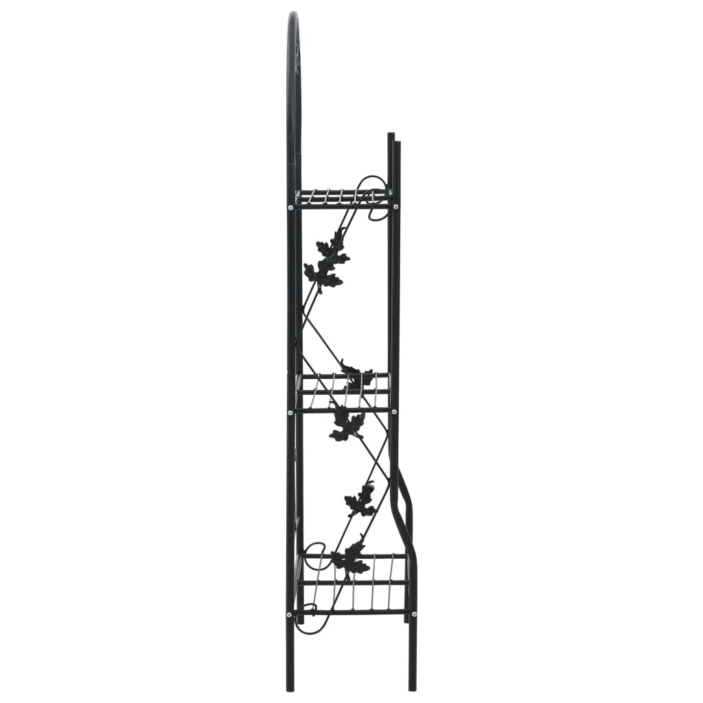 vidaXL 3-poziomowy regał na kwiaty, czarny, 52x28x128 cm, żelazo