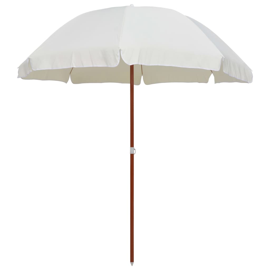vidaXL Parasol ogrodowy na stalowym słupku, 240 cm, piaskowy
