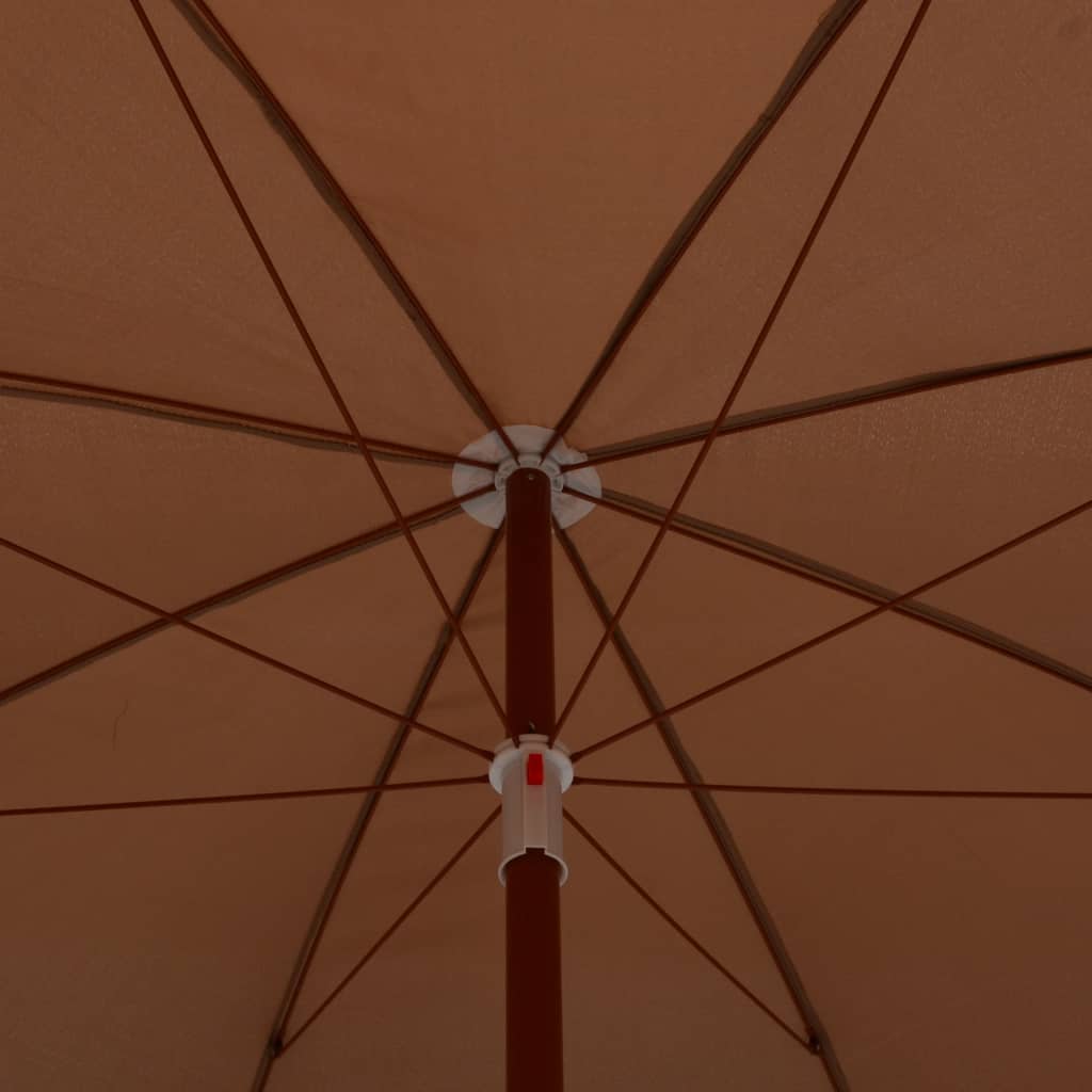 vidaXL Parasol ogrodowy na stalowym słupku, 300 cm, taupe