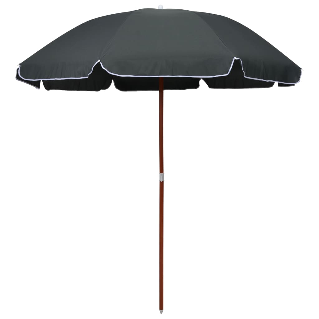 vidaXL Parasol ogrodowy na stalowym słupku, 240 cm, antracytowy
