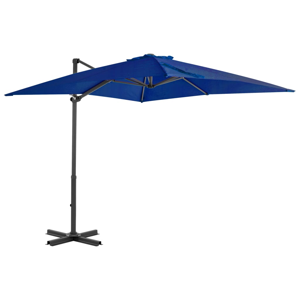 vidaXL Parasol wiszący z aluminiowym słupkiem, 250x250 cm, niebieski