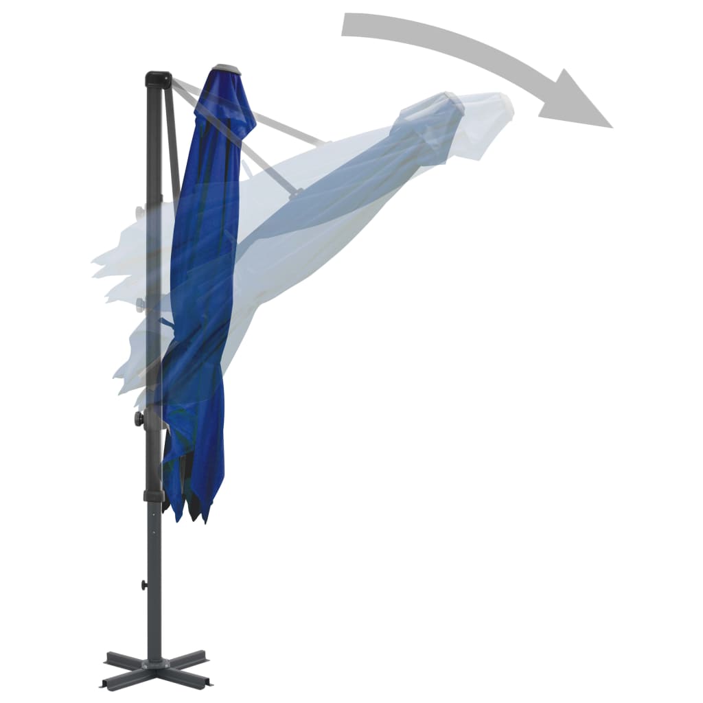 vidaXL Parasol wiszący z aluminiowym słupkiem, 250x250 cm, niebieski