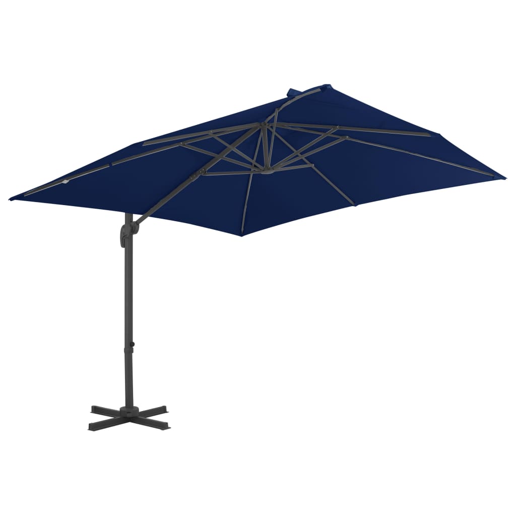 vidaXL Parasol wiszący z aluminiowym słupkiem, 3x3 m, niebieski