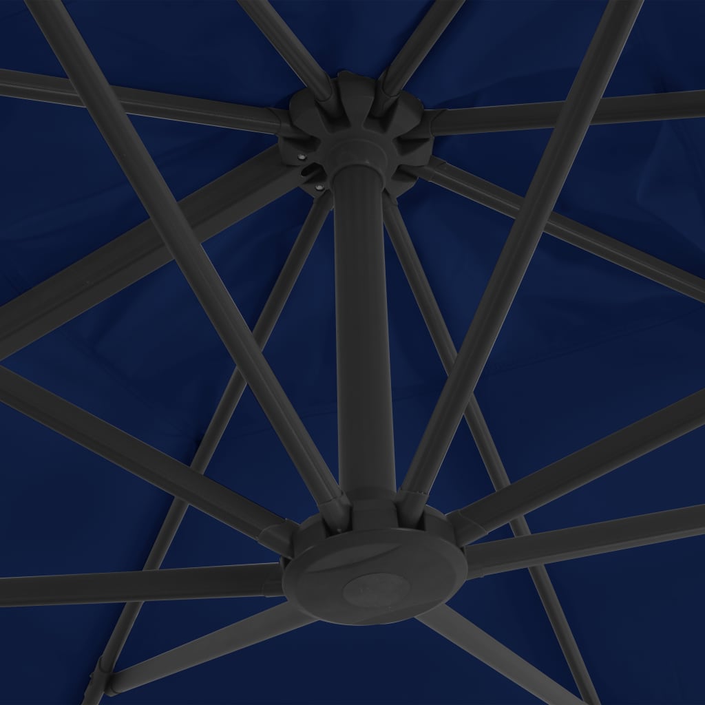 vidaXL Parasol wiszący z aluminiowym słupkiem, 3x3 m, niebieski