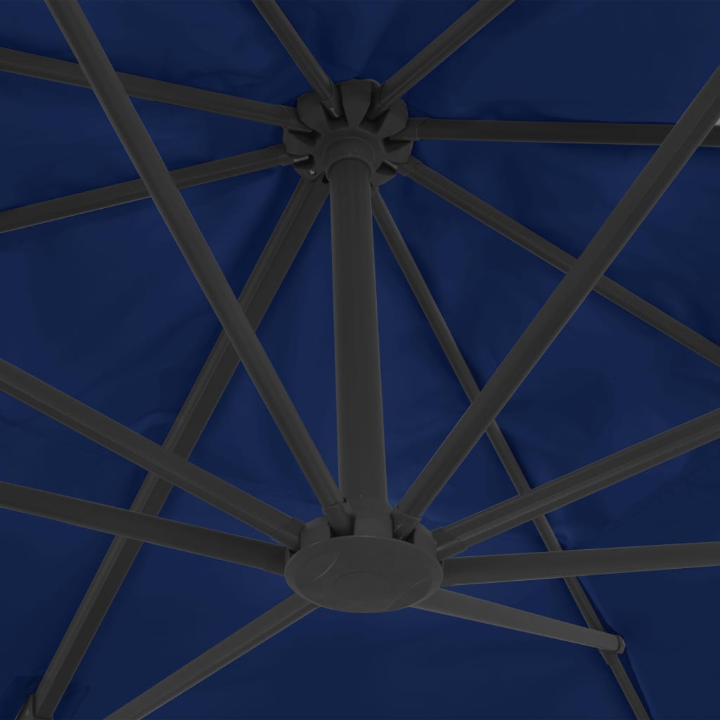 vidaXL Parasol wiszący z aluminiowym słupkiem, 4x3 m, błękit lazur