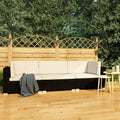 vidaXL 3-częściowa sofa ogrodowa z poduszkami, rattan PE, czarny