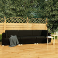 vidaXL 3-częściowa sofa ogrodowa z poduszkami, rattan PE, czarna