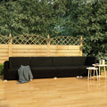 vidaXL 4-częściowa sofa ogrodowa, poduszki, rattan PE, czarna