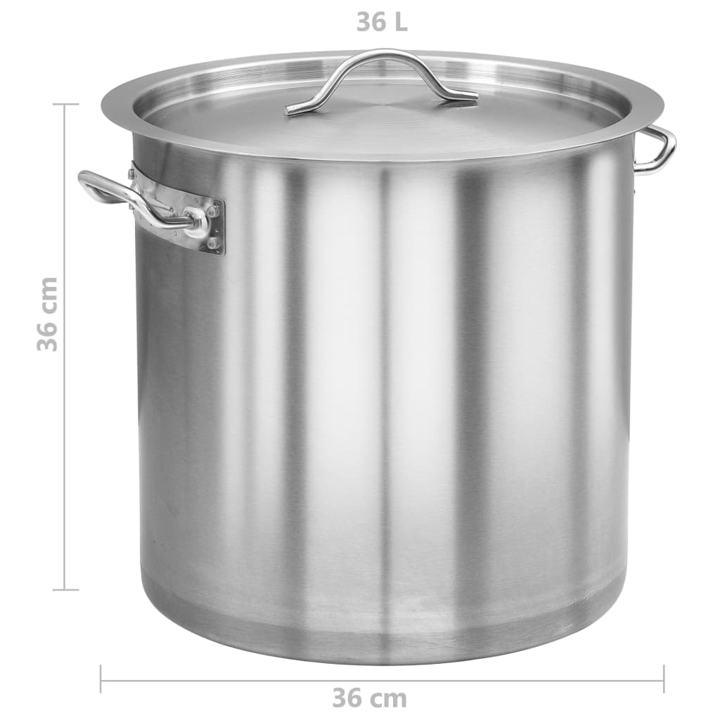 vidaXL Garnek, 35 L, 36x36 cm, stal nierdzewna