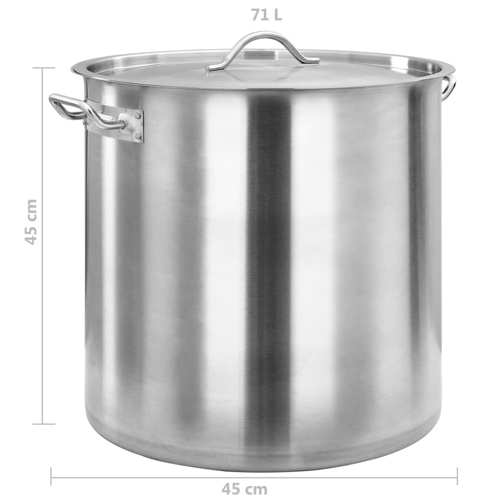 vidaXL Garnek, 71 L, 45 x 45 cm, stal nierdzewna