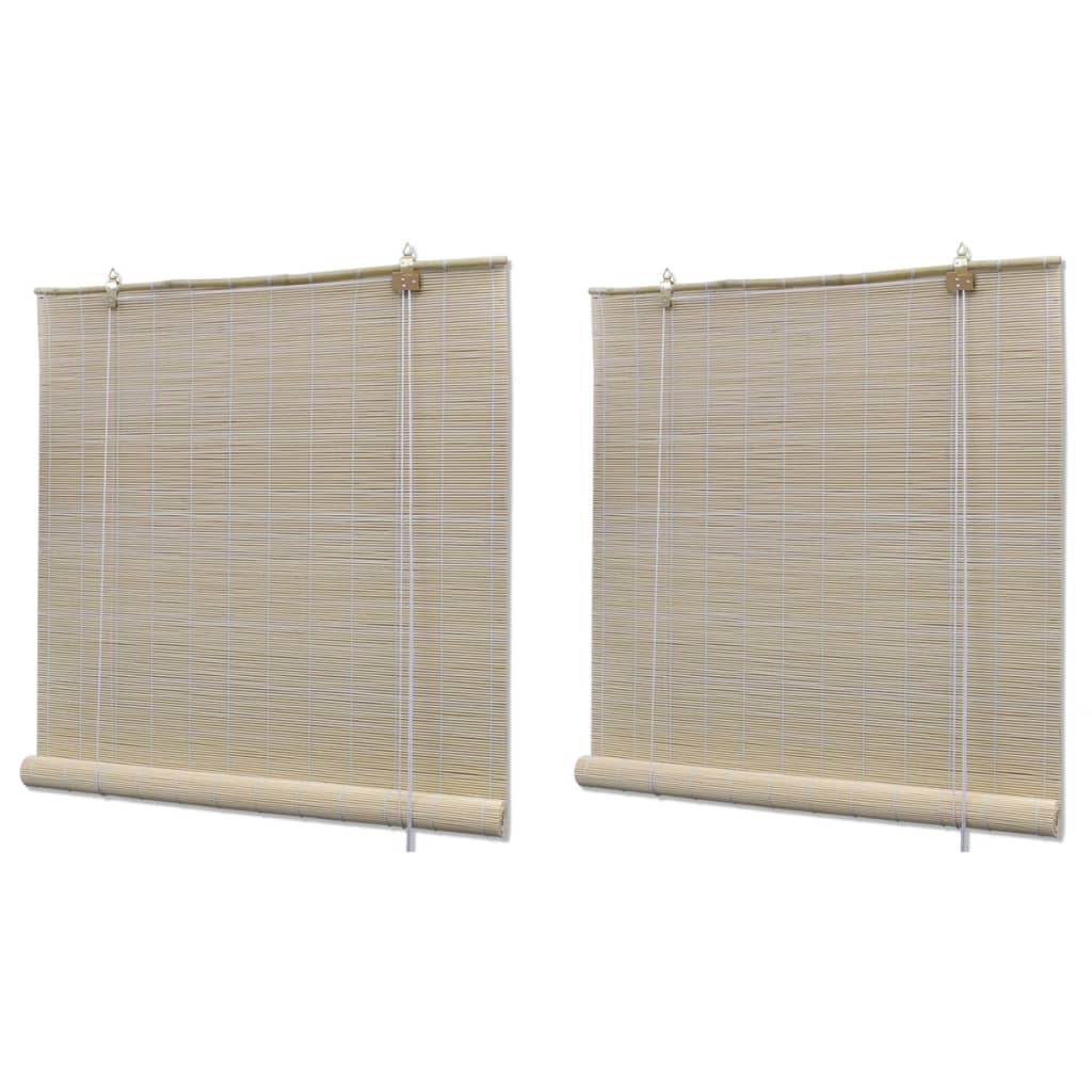 vidaXL Naturalne rolety bambusowe, 2 szt., 120 x 160 cm