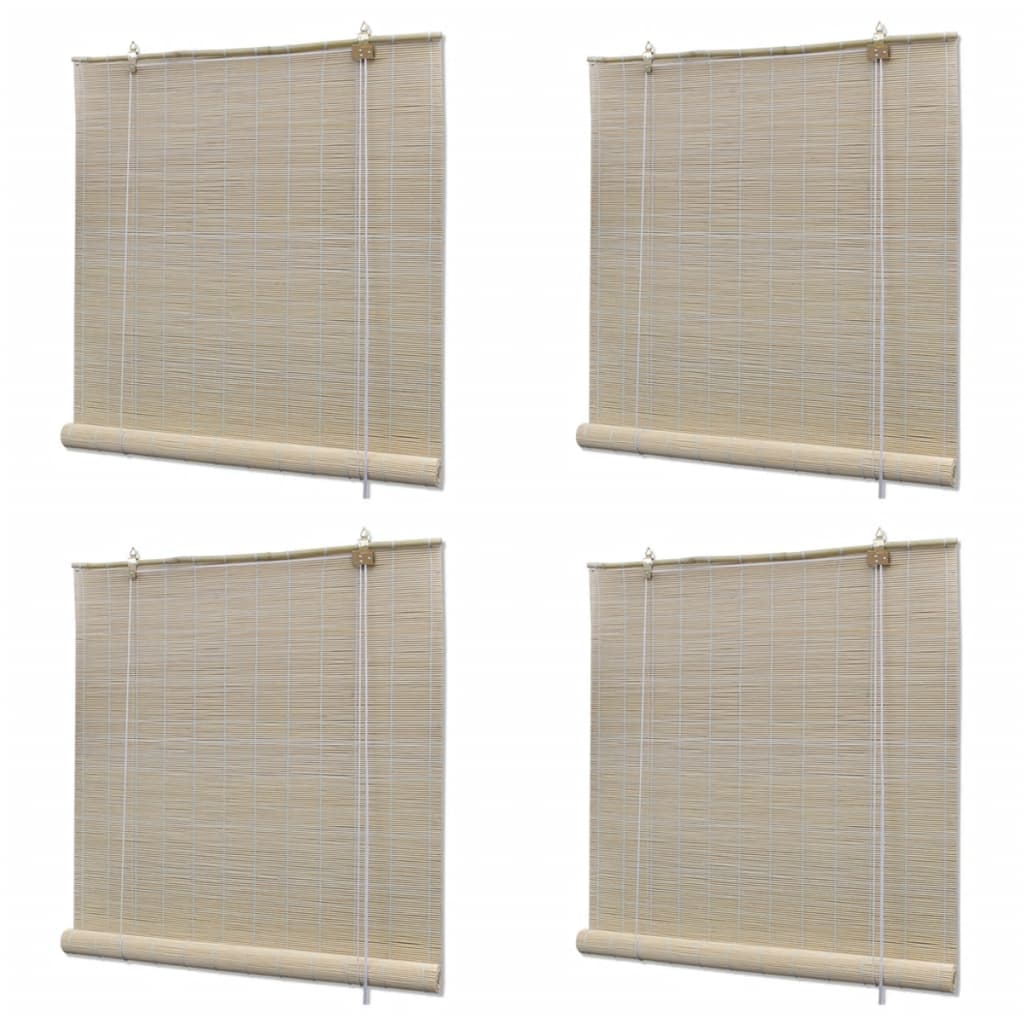 vidaXL Naturalne rolety bambusowe, 4 szt., 120 x 160 cm