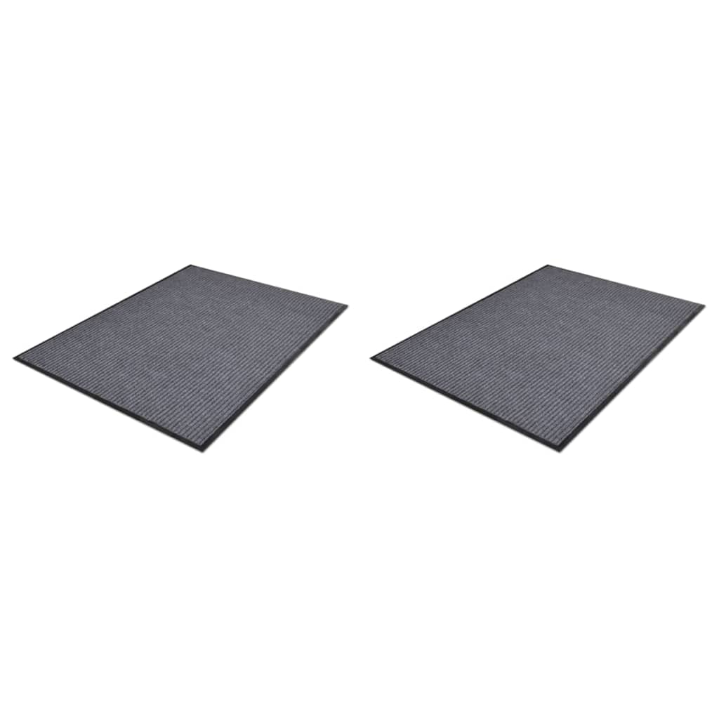 vidaXL Wycieraczki z PVC, 2 szt., szare, 90 x 60 cm