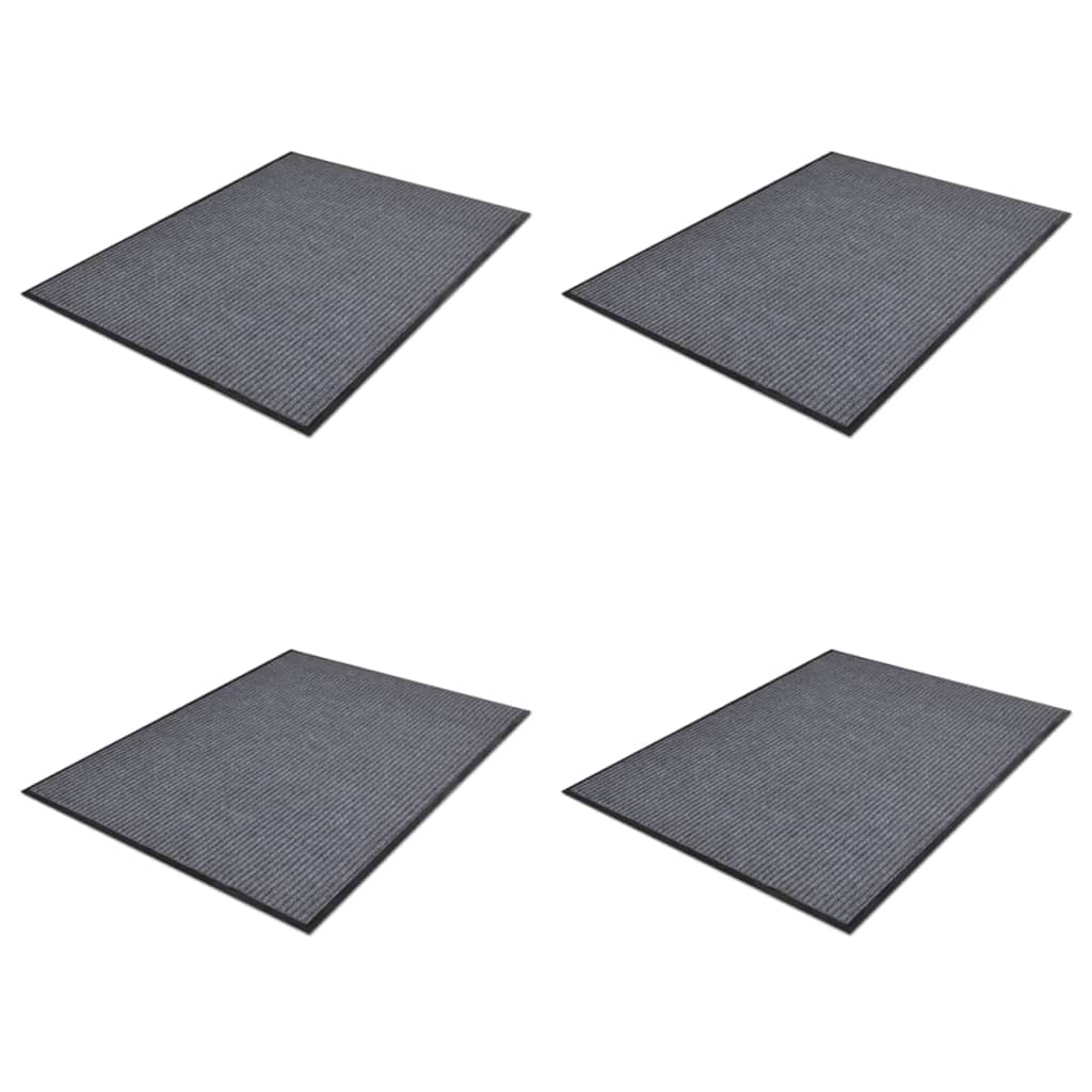 vidaXL Wycieraczki z PVC, 4 szt., szare, 90 x 60 cm