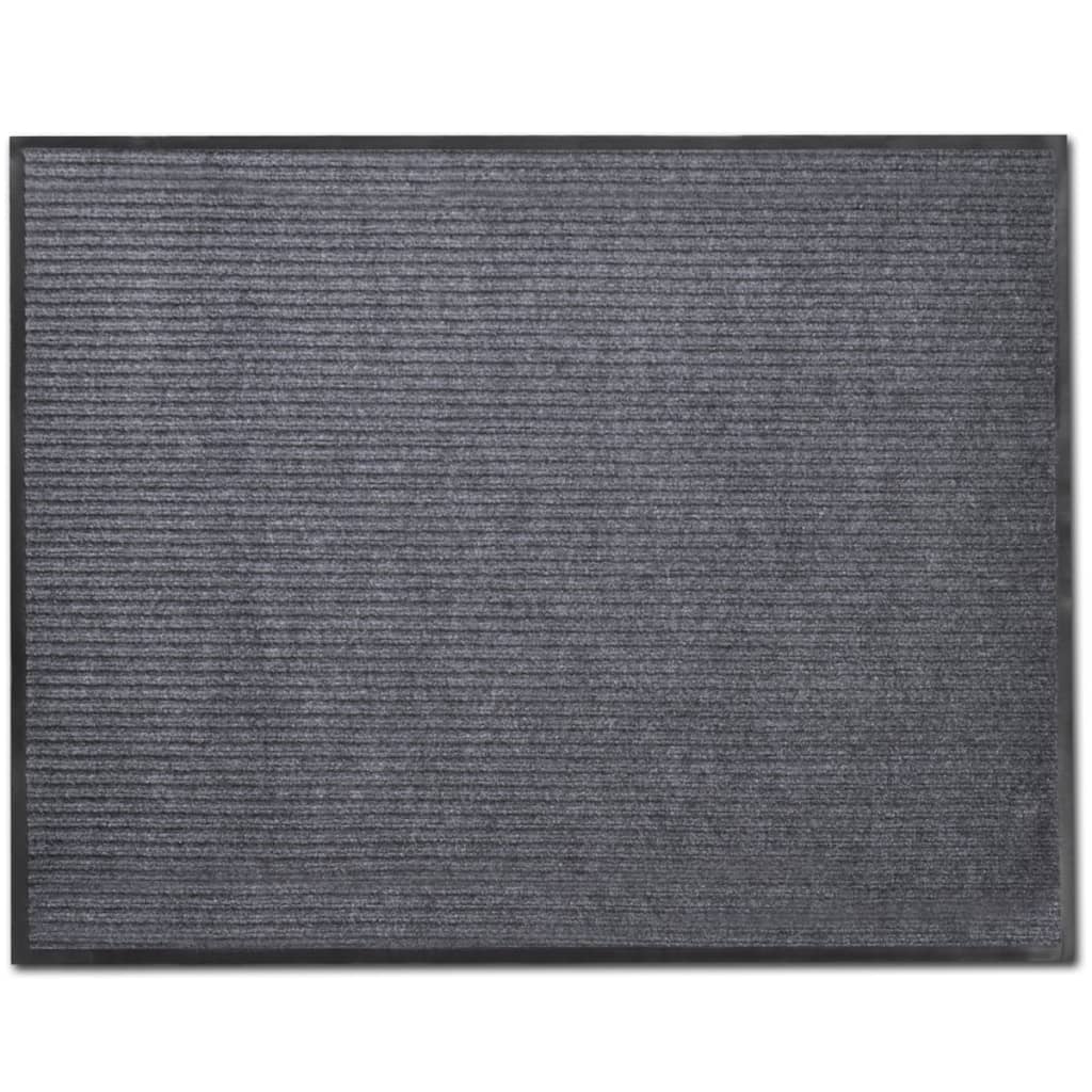 vidaXL Wycieraczki z PVC, 4 szt., szare, 90 x 60 cm
