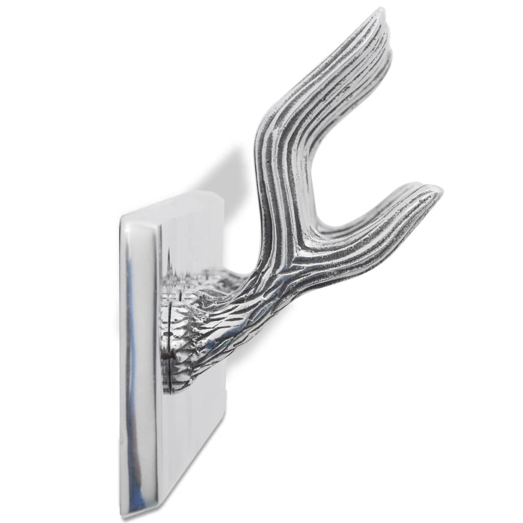 vidaXL Wieszaki na płaszcze, 2 szt., srebrne, aluminiowe