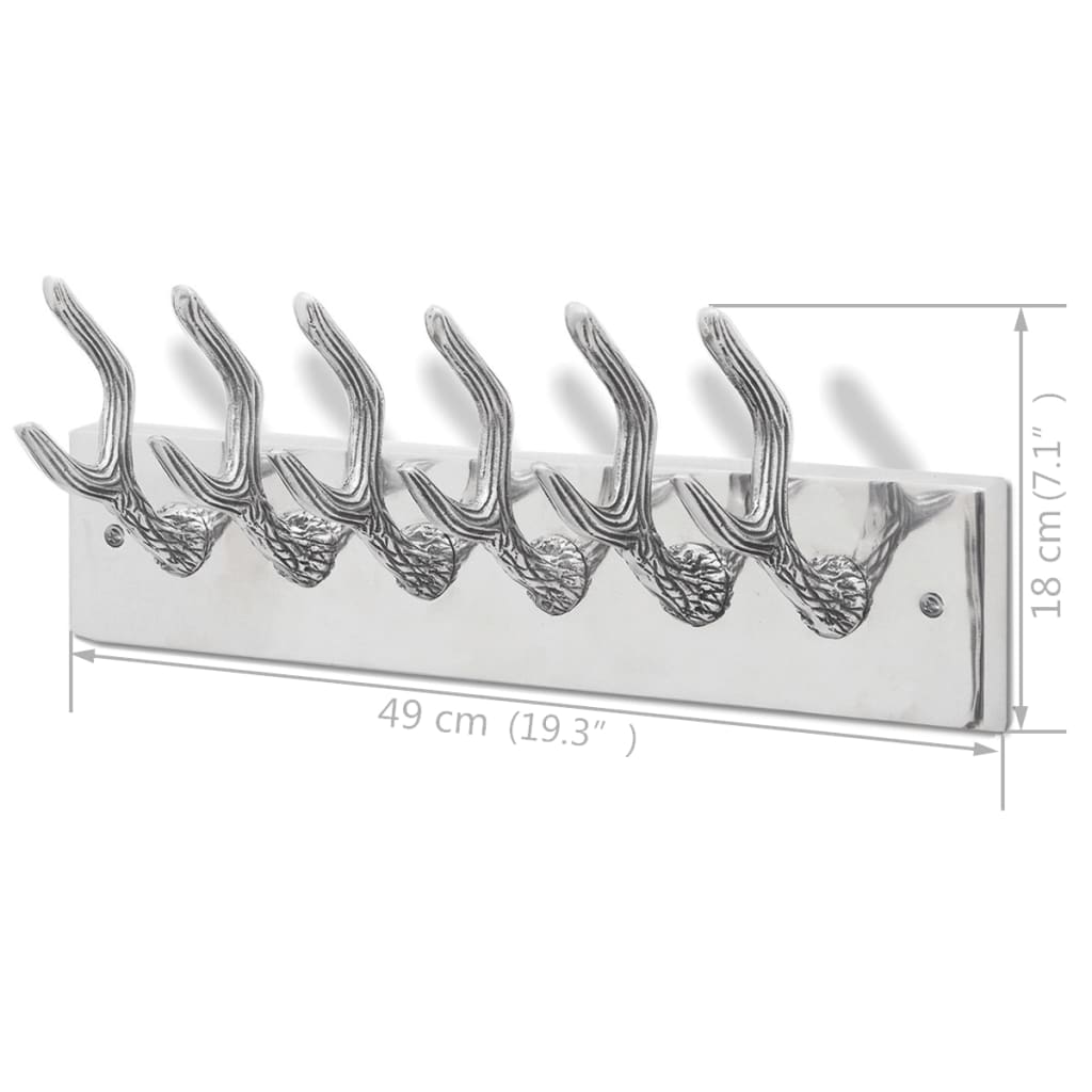 vidaXL Wieszaki na płaszcze, 2 szt., srebrne, aluminiowe