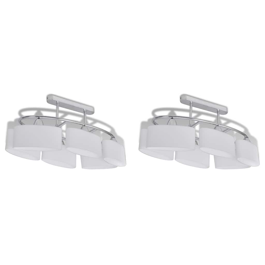 vidaXL Lampa sufitowa z kloszami elipsoidalnymi, 2 szt., E14