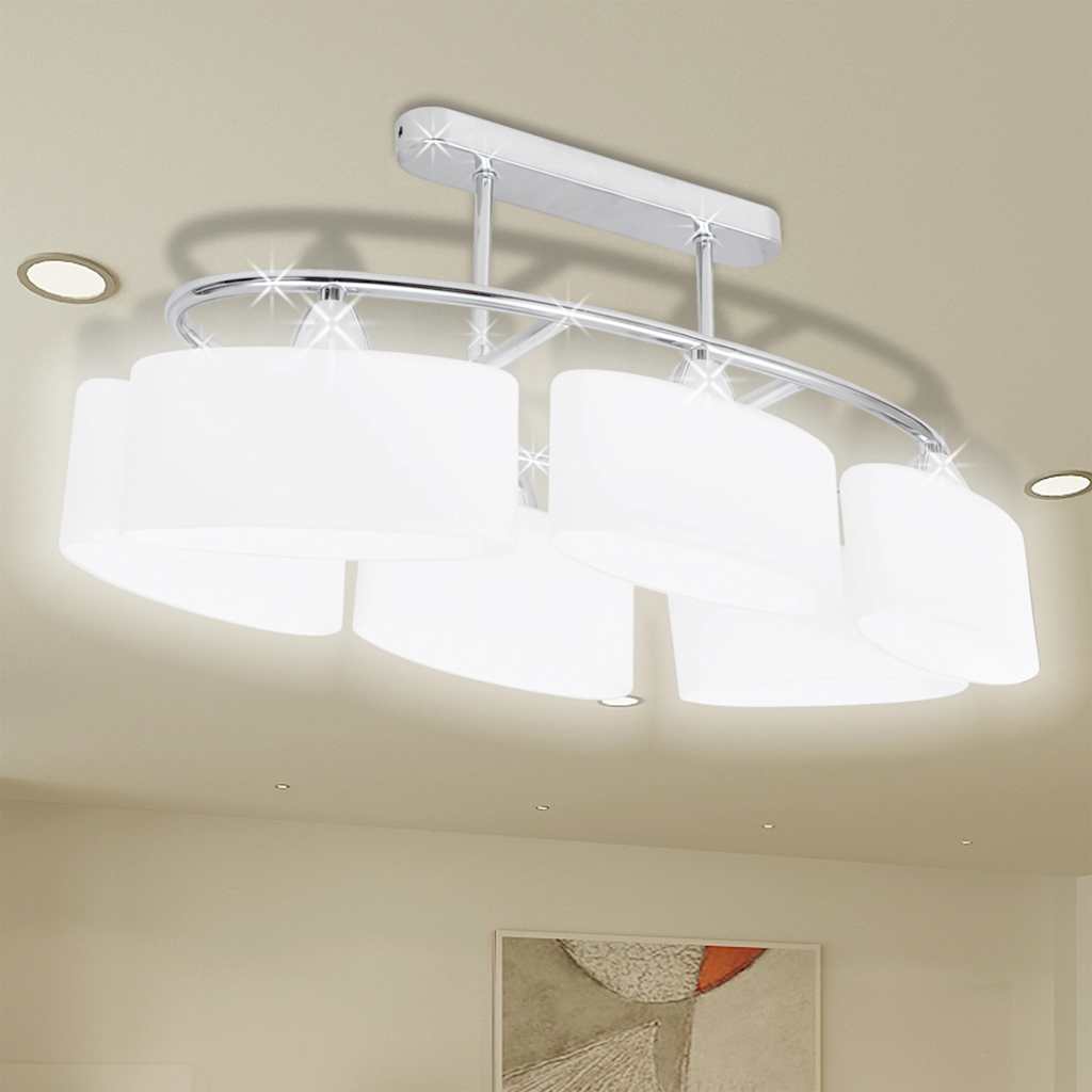 vidaXL Lampa sufitowa z kloszami elipsoidalnymi, 2 szt., E14