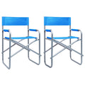 vidaXL Krzesła reżyserskie, 2 szt., stalowe, niebieskie