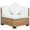 vidaXL Narożna sofa z poduszkami, naturalny rattan