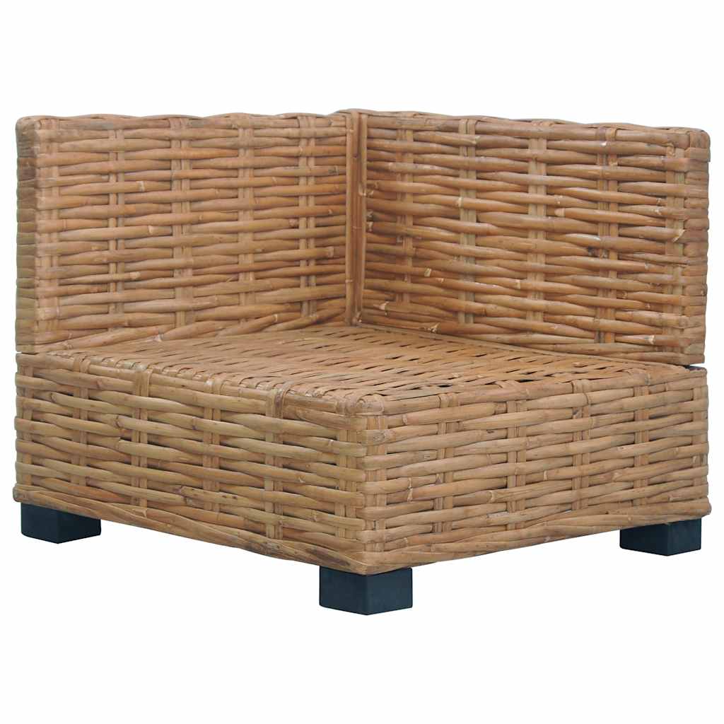 vidaXL Narożna sofa z poduszkami, naturalny rattan