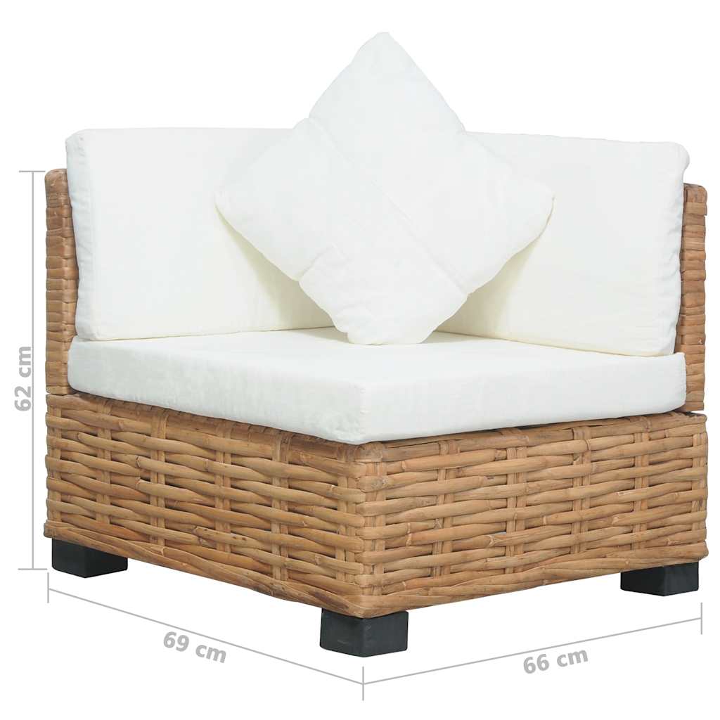 vidaXL Narożna sofa z poduszkami, naturalny rattan