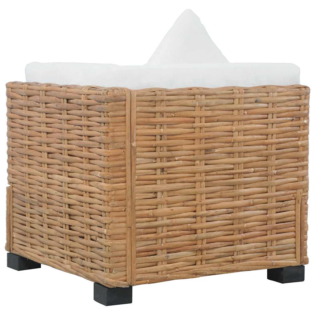 vidaXL Narożna sofa z poduszkami, naturalny rattan
