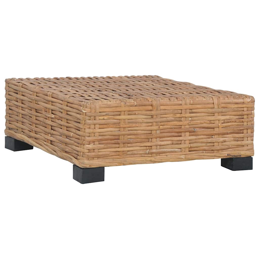 vidaXL Podnóżek z poduszką, naturalny rattan