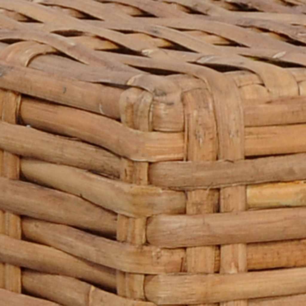 vidaXL Podnóżek z poduszką, naturalny rattan