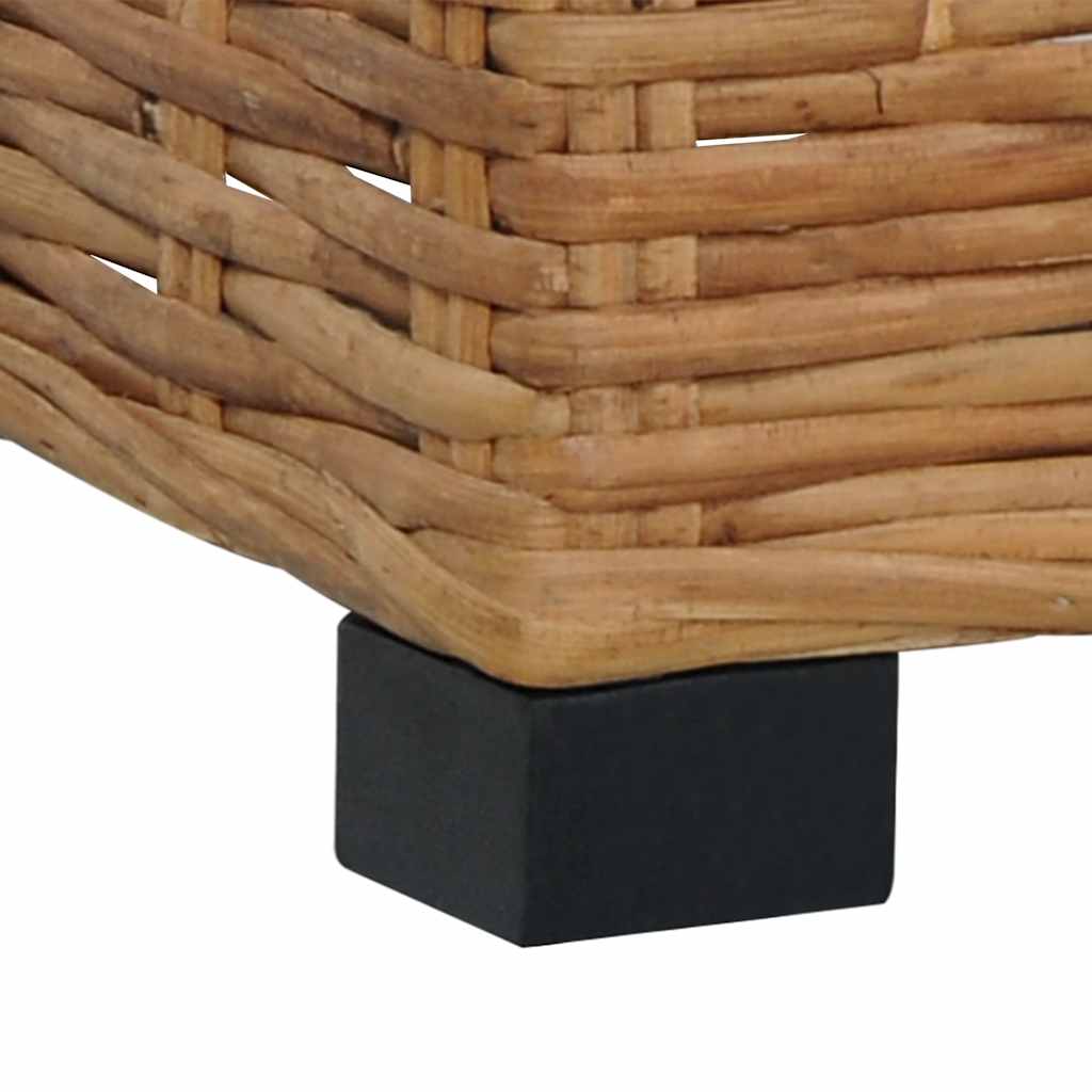 vidaXL Podnóżek z poduszką, naturalny rattan